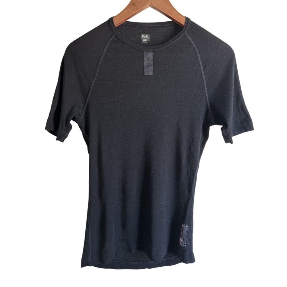 Rapha Merino Wool Base Layer Short Sleeve Cycling Shirt Mens Small Black